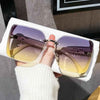 2026 New Fashion Cool Sunglasses Women Luxury Brand Letters Anti Strong Light Vintage Rimless Sun Glasses Ladies Gafas UV400